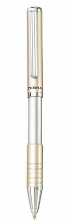Guľôčkové pero, 0,24 mm, teleskopické, šampanské telo, ZEBRA "SL-F1", modrá 2