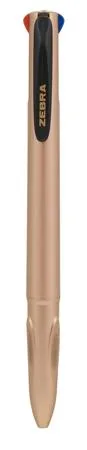 Guľôčkové pero, 0,37 mm, stláčací mechanizmus, 4-farby, ZEBRA "Smooth", rose gold 2