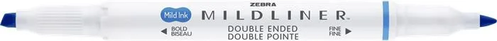 Zvýrazňovač, 1,0/3,5 mm, obojstranný, ZEBRA "Mildliner Cool & Refined", modrá 2
