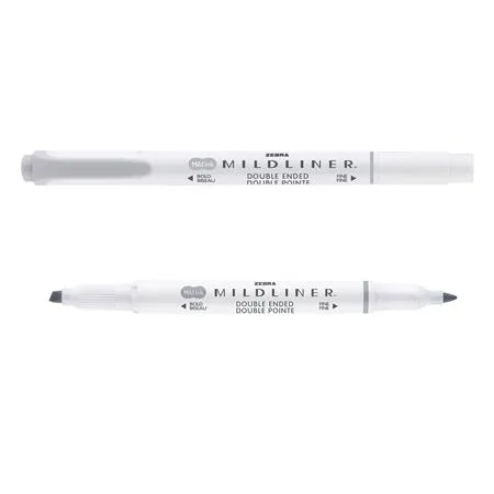 Zvýrazňovač, 1,0/3,5 mm, obojstranný, ZEBRA "Mildliner Cool & Refined", sivá 3