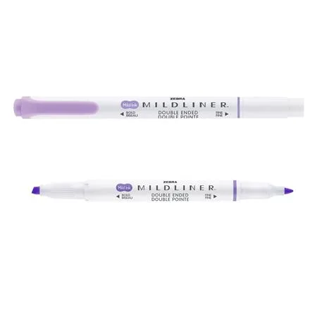 Zvýrazňovač, 1,0/3,5 mm, obojstranný, ZEBRA "Mildliner Cool & Refined", fialová 3