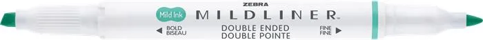 Zvýrazňovač, 1,0/3,5 mm, obojstranný, ZEBRA "Mildliner Fluorescent", tyrkysová 2