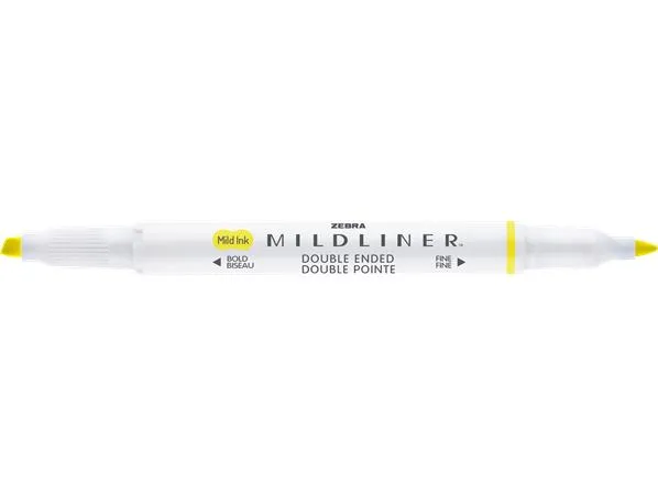 Zvýrazňovač, 1,0/3,5 mm, obojstranný, ZEBRA "Mildliner Fluorescent", žltá 2