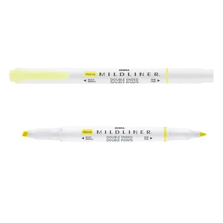 Zvýrazňovač, 1,0/3,5 mm, obojstranný, ZEBRA "Mildliner Fluorescent", žltá 3