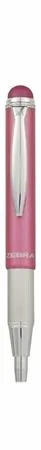 Guľôčkové pero, 0,24 mm, teleskopické, nehrdzavejúca oceľ, ružové telo, ZEBRA "Telescopic Metal Stylus", modrá 2