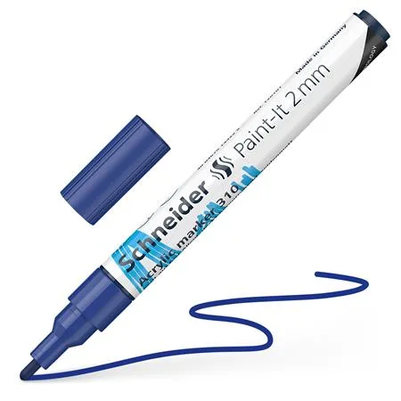 Akrylový popisovač, 2 mm, SCHNEIDER "Paint-It 310", modrý 4
