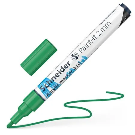 Akrylový popisovač, 2 mm, SCHNEIDER "Paint-It 310", zelený 4