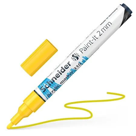 Akrylový popisovač, 2 mm, SCHNEIDER "Paint-It 310", žltý 4