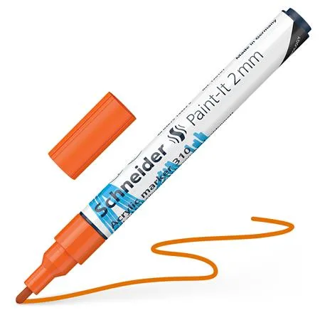 Akrylový popisovač, 2 mm, SCHNEIDER "Paint-It 310", oranžový 5