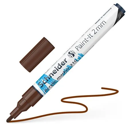 Akrylový popisovač, 2 mm, SCHNEIDER "Paint-It 310", hnedý 5