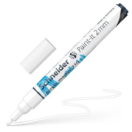 Akrylový popisovač, 2 mm, SCHNEIDER "Paint-It 310", biely 4