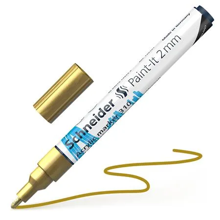 Akrylový popisovač, 2 mm, SCHNEIDER "Paint-It 310", zlatá 4