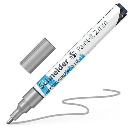 Akrylový popisovač, 2 mm, SCHNEIDER "Paint-It 310", strieborny 4