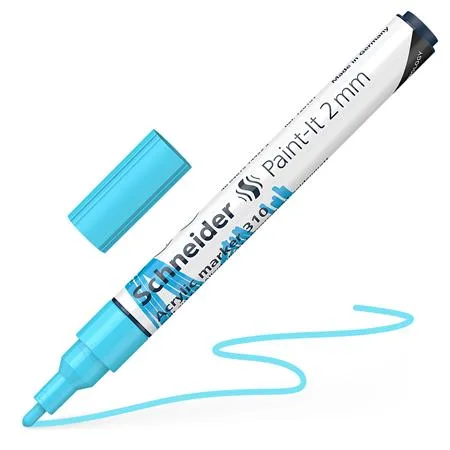 Akrylový popisovač, 2 mm, SCHNEIDER "Paint-It 310", pastelovo modrý 4