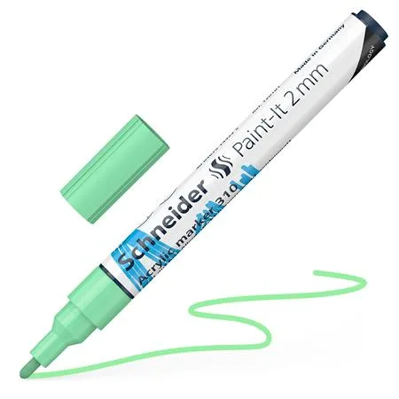 Akrylový popisovač, 2 mm, SCHNEIDER "Paint-It 310", pastelovo zelený 4