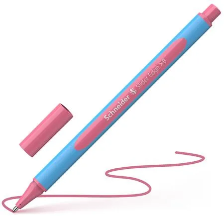 Guľôčkové pero, 0,7 mm, s vrchnákom, SCHNEIDER "Slider Edge XB Pastel", flamingo 4