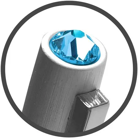 Guľôčkové pero, strieborná, "Oslo", s aqua modrým krištáľom SWAROVSKI®, 13 cm, ART CRYSTELLA® 2