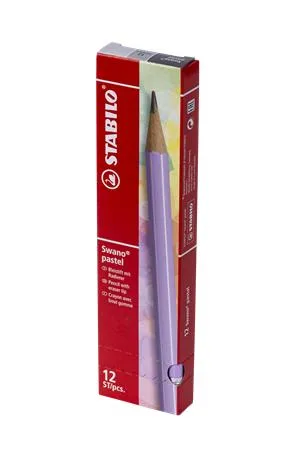 Grafitová ceruzka s gumou, HB, šesťhranná, STABILO "Swano Pastel", fialová 2