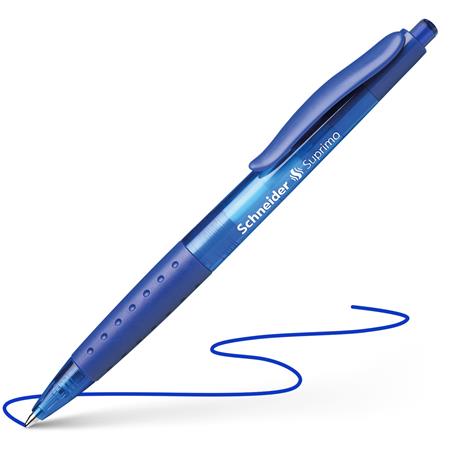 Guľôčkové pero, 0,5 mm, stláčací mechanizmus, SCHNEIDER "Suprimo", modré 2