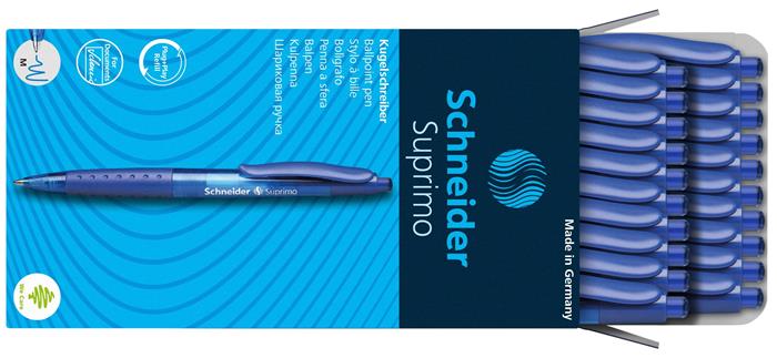 Guľôčkové pero, 0,5 mm, stláčací mechanizmus, SCHNEIDER "Suprimo", modré 3