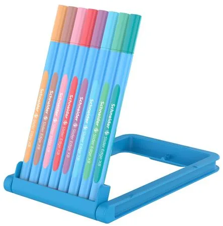 Guľôčkové pero, sada, 0,7 mm, kužeľový hrot, SCHNEIDER "Slider Edge XB Pastel", 8 rôznych pastelovách farieb 2