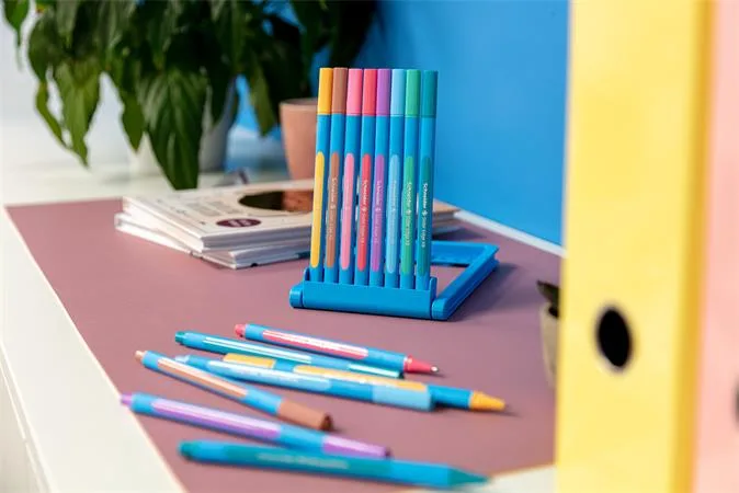 Guľôčkové pero, sada, 0,7 mm, kužeľový hrot, SCHNEIDER "Slider Edge XB Pastel", 8 rôznych pastelovách farieb 3