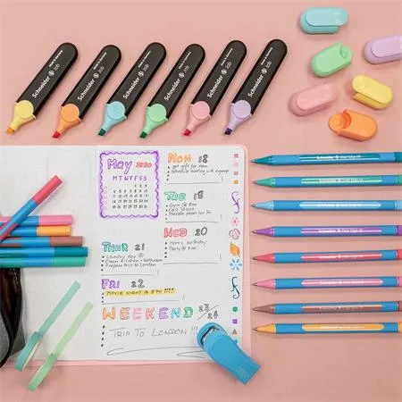 Guľôčkové pero, sada, 0,7 mm, kužeľový hrot, SCHNEIDER "Slider Edge XB Pastel", 8 rôznych pastelovách farieb 6