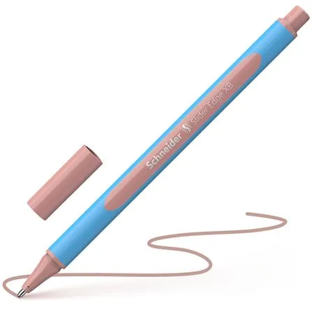 Guľôčkové pero, 0,7 mm, s vrchnákom SCHNEIDER "Slider Edge XB Pastel" bledočervená 4
