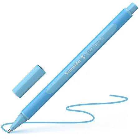 Guľôčkové pero, 0,7 mm, s vrchnákom, SCHNEIDER "Slider Edge XB Pastel", pastelová modrá 4