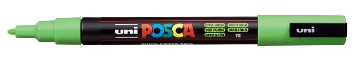 Dekoračný popisovač, 0,9-1,3 mm, UNI "Posca PC-3M", jablkový zelený 2