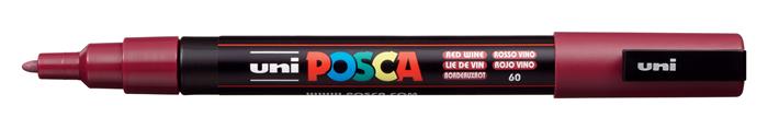 Dekoračný popisovač, 0,9-1,3 mm, UNI "Posca PC-3M", červené víno 2