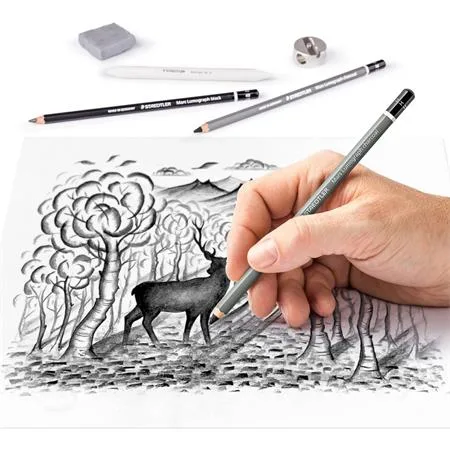 Grafitová ceruzka, so strúhadlom, s gumou, STAEDTLER "Mars Lumograph 100 C", 6 rôznych tvrdostí 3