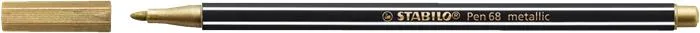 Popisovač, 1,4 mm, STABILO "Pen 68 metallic", zlatá 2