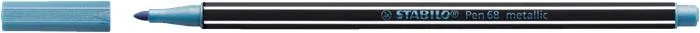 Popisovač, 1,4 mm, STABILO "Pen 68 metallic", metalická modrá 2