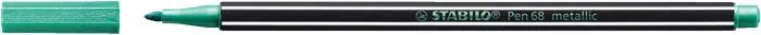 Popisovač, 1,4 mm, STABILO "Pen 68 metallic", metalická zelená 2