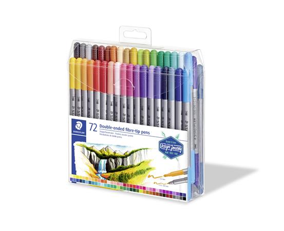 Fixky, sada, 0,8/3,0 mm, obojstranné, STAEDTLER "3200", 72 rôznych farieb 2