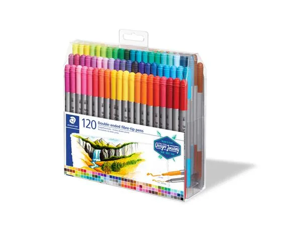 Fixky, sada, 0,8/3,0 mm, obojstranné, STAEDTLER "3200", 120 rôznych farieb 2