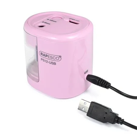 Strúhadlo, 2-dierové, stolové, elektrické, USB konektor, RAPESCO"PS12-USB", svetloružová 4