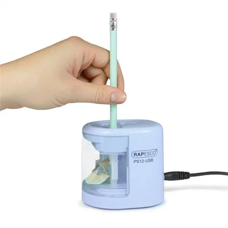 Strúhadlo, 2 otvory, stolové, elektrické, USB konektor, RAPESCO"PS12-USB", svetlomodrá 2