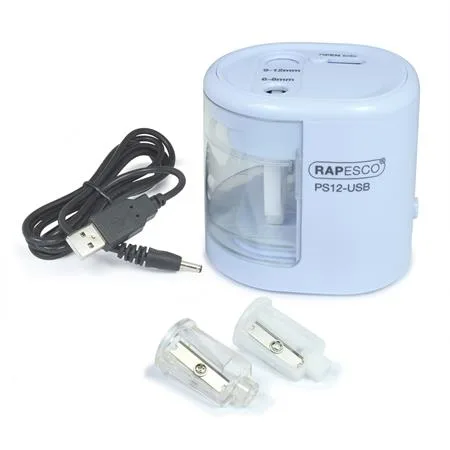 Strúhadlo, 2 otvory, stolové, elektrické, USB konektor, RAPESCO"PS12-USB", svetlomodrá 3