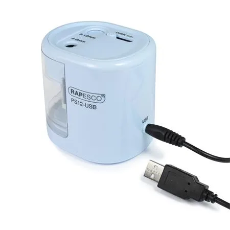 Strúhadlo, 2 otvory, stolové, elektrické, USB konektor, RAPESCO"PS12-USB", svetlomodrá 4