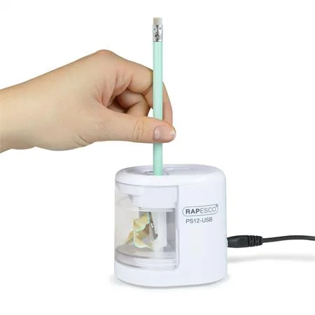 Strúhadlo, 2 otvory, stolové, elektrické, USB konektor, RAPESCO"PS12-USB", biela 2