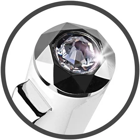 Guľôčkové pero, Crystals from SWAROVSKI®, biele-strieborné, ART CRYSTELLA, "Rialto", biely krištáľ 2