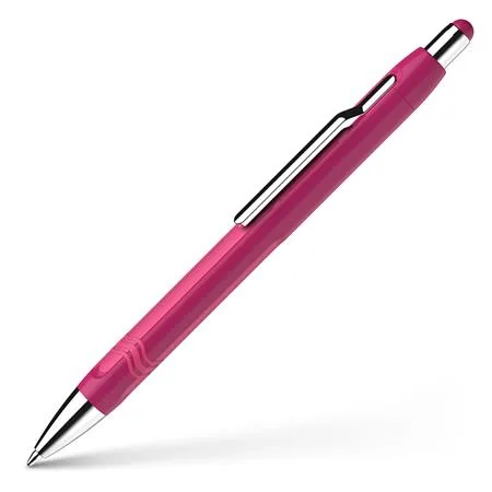 Guľôčkové pero, 0,7 mm, stláčací mechanizmus, ružové telo pera, SCHNEIDER "Epsilon", modré 3