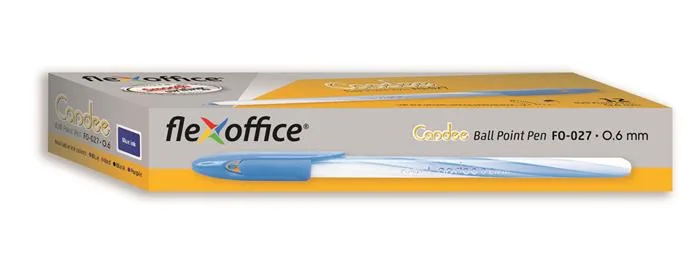 Guľôčkové pero, 0,3 mm, s vrchnákom, FLEXOFFICE "Candee", modré 2