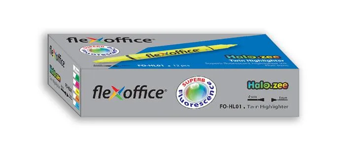 Zvýrazňovač, 1,0/4,0 mm, obojstranný, FLEXOFFICE "HL01", oranžový 3