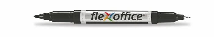 Permanentný popisovač, 0,4/1,0 mm, kužeľový, obojstranný, FLEXOFFICE "PM01", čierny 2