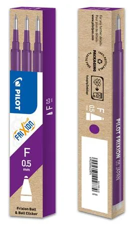 Náplň do rollerov, 0,25 mm, odstrániteľné písmo, PILOT "Frixion Clicker/Ball" 05, fialová 2