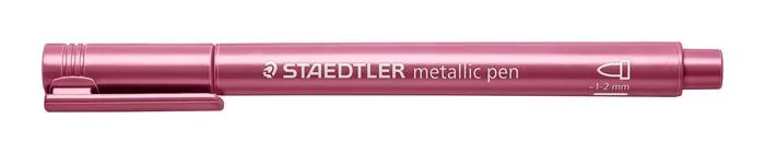 Dekoračný popisovač, 1-2 mm, kužeľový hrot, STAEDTLER "8323", kovovo červený 2