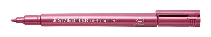 Dekoračný popisovač, 1-2 mm, kužeľový hrot, STAEDTLER "8323", kovovo červený 3